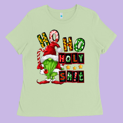 Ho Ho Holy Shit Ladies Tee Designed By Fadigitalartstudio