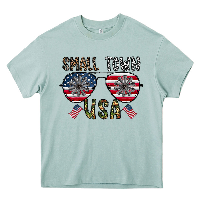 Small Town Usa Heavy Core Tee by CowhideDigitalArt | Teevron