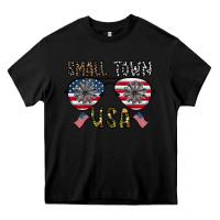 Black small town usa Heavy Core Tee - CowhideDigitalArt