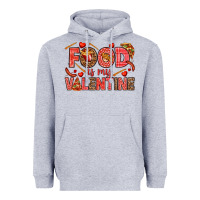 Heather Grey Food is my Valentine Heavyweight Hoodie - HowdyJamesFarm