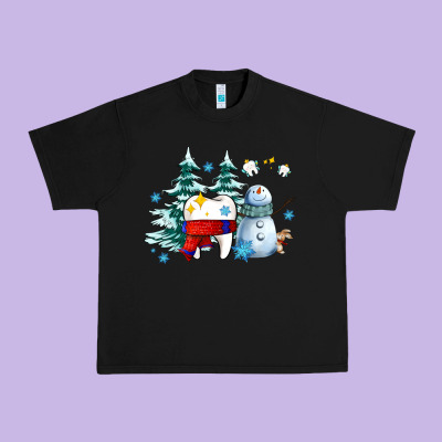Dental Christmas Teeth And Winter With Snowman Urban Heavy Tee Designed By Adodesignshop