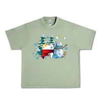 Oil Green dental christmas teeth and winter with snowman Urban Heavy Tee - AdoDesignShop