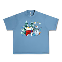 Pebble Blue dental christmas teeth and winter with snowman Urban Heavy Tee - AdoDesignShop