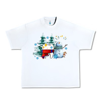 White dental christmas teeth and winter with snowman Urban Heavy Tee - AdoDesignShop