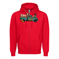 Red farm animals truck Zipper Hoodie - Jasminsmagicworld