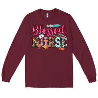 Burgundy blessed nurse Long Sleeve Tee - NancyCooperArtShop