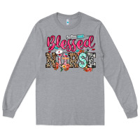 Heather Grey blessed nurse Long Sleeve Tee - NancyCooperArtShop