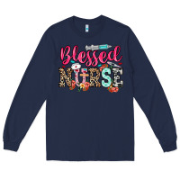 Navy blessed nurse Long Sleeve Tee - NancyCooperArtShop