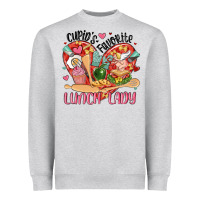 Heather Grey cupids favorite lunch lady Heavyweight Sweatshirt - MaliasSmallBusiness