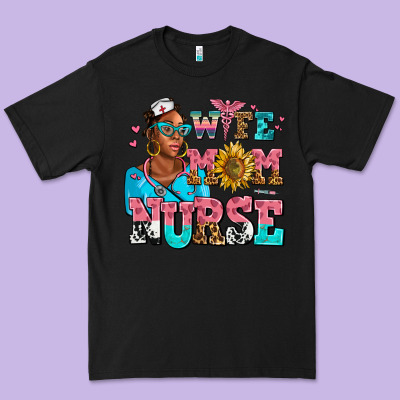 Afro Wife Mom Nurse Premium Tee Designed By Adodesignshop