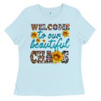 Baby Blue welcome to our beautiful chaos Ladies Tee - HRA Design Shop