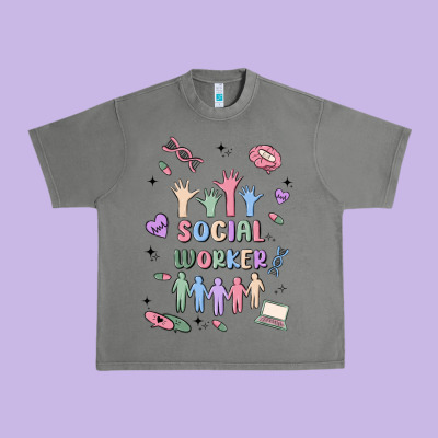 Social Worker Urban Heavy Tee Designed By Maliassmallbusiness