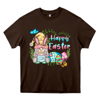 Chocolate Brown happy easter bunny gnome Heavy Core Tee - BarkalooDesign