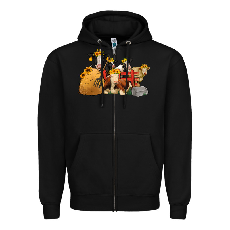 Farm Animals With Sunflower Headbands Zipper Hoodie by Jasminsmagicworld | Teevron