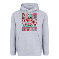 Heather Grey Cupid find me a cowboy Valentine's Day Heavyweight Hoodie - HowdyJamesFarm