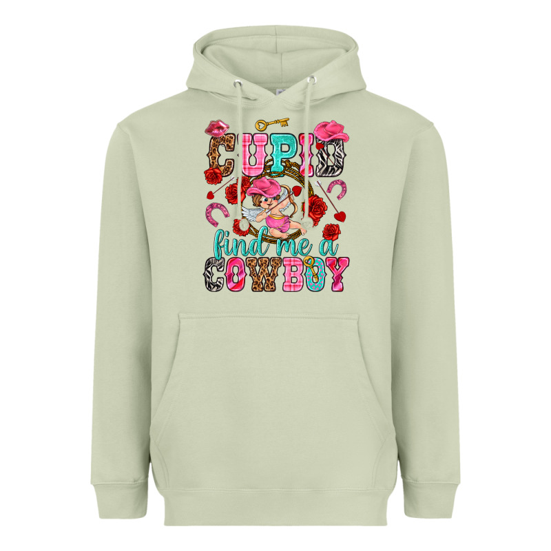 Cupid Find Me A Cowboy Valentine's Day Heavyweight Hoodie by HowdyJamesFarm | Teevron