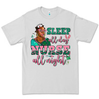 Dove Grey afro  nurse sleep all day nurse all night Premium Tee - AdoDesignShop