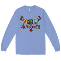 Colony Blue merry christmas raindeerr Long Sleeve Tee - MaliasSmallBusiness