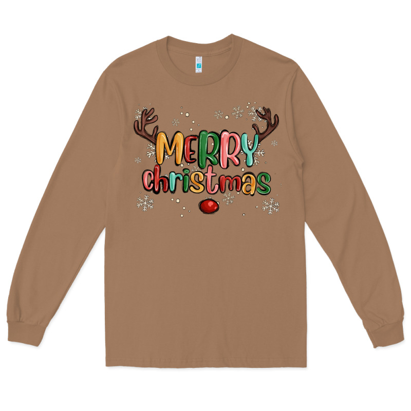 Merry Christmas Raindeerr Long Sleeve Tee by MaliasSmallBusiness | Teevron