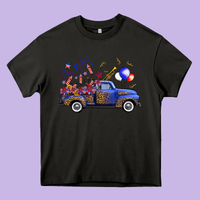 Western Truck Fourth Of July Heavy Core Tee Designed By Fadigitalartstudio