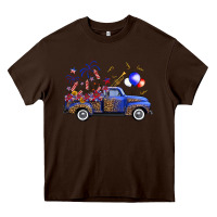 Chocolate Brown western truck fourth of july Heavy Core Tee - FaDigitalArtStudio