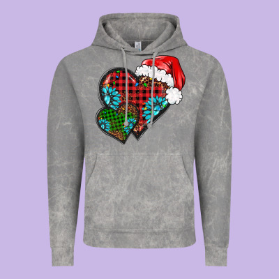 Christmas Heart Gemstones Leopard Vintage Hoodie Designed By Barkaloodesign