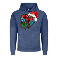 Vintage Denim Christmas heart gemstones leopard Vintage Hoodie - BarkalooDesign