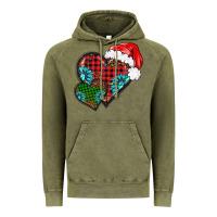 Vintage Olive Christmas heart gemstones leopard Vintage Hoodie - BarkalooDesign
