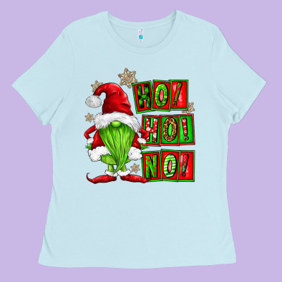Ho Ho No Christmas Gnomes Ladies Tee Designed By Fadigitalartstudio