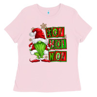 Bubblegum Pink ho ho no christmas gnomes Ladies Tee - FaDigitalArtStudio