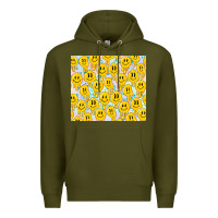 Army Green retro smiley faces Premium Hoodie - TumblerDesignByShophia