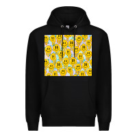 Black retro smiley faces Premium Hoodie - TumblerDesignByShophia