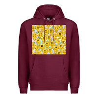 Burgundy retro smiley faces Premium Hoodie - TumblerDesignByShophia