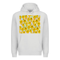 Dove Grey retro smiley faces Premium Hoodie - TumblerDesignByShophia