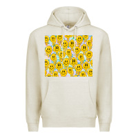Oatmeal Heather retro smiley faces Premium Hoodie - TumblerDesignByShophia