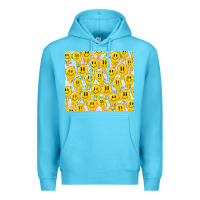 Ocean Blue retro smiley faces Premium Hoodie - TumblerDesignByShophia