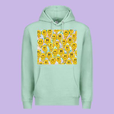 Retro Smiley Faces Premium Hoodie Designed By Tumblerdesignbyshophia