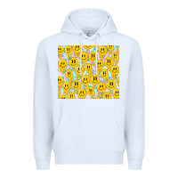 White retro smiley faces Premium Hoodie - TumblerDesignByShophia