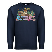 Navy Happy Easter Day rodeo Premium Sweatshirt - HowdyJamesFarm