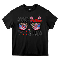 Black star spangled stup Heavy Core Tee - CowhideDigitalArt
