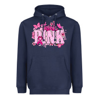 Navy Think pink Cancer Awareness Heavyweight Hoodie - HowdyJamesFarm