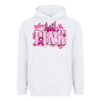 White Think pink Cancer Awareness Heavyweight Hoodie - HowdyJamesFarm