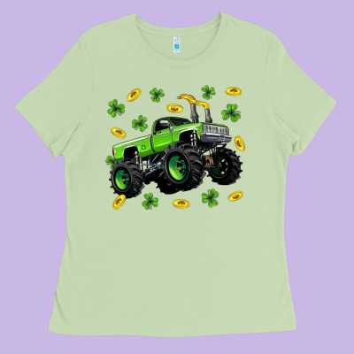 Monster Truck St Patricks Day Ladies Tee Designed By Neo Western