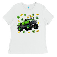 White Monster truck st patricks day Ladies Tee - Neo Western