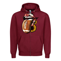 Burgundy football Zipper Hoodie - Jasminsmagicworld
