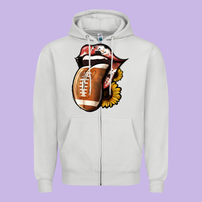 Football Zipper Hoodie Designed By Jasminsmagicworld