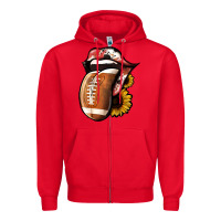 Red football Zipper Hoodie - Jasminsmagicworld