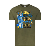 Vintage Olive down syndrome jesus fills my cup Vintage Tee - MaliasSmallBusiness