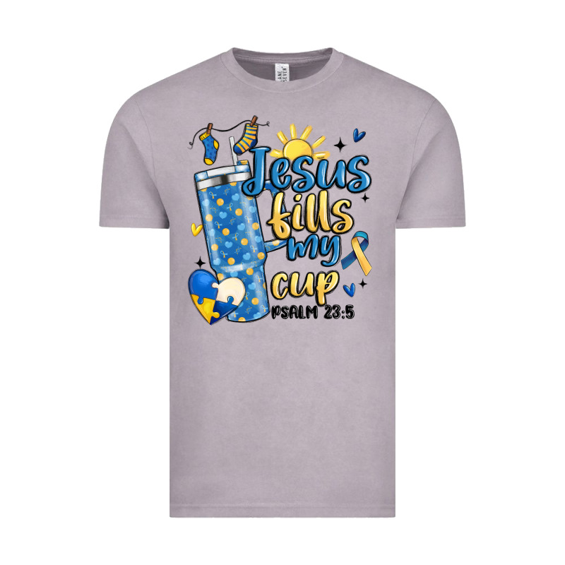 Down Syndrome Jesus Fills My Cup Vintage Tee by MaliasSmallBusiness | Teevron