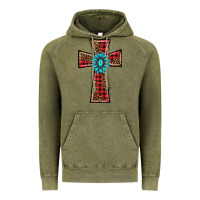 Vintage Olive christmas cross Vintage Hoodie - BarkalooDesign